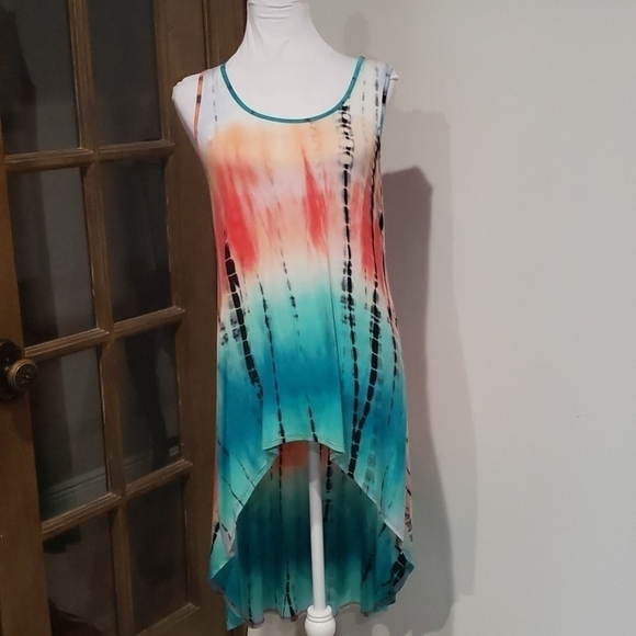 𝅺CHA Cha Vente Tye Dye Waterfall Top NWOT - Picture 1 of 9